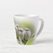 Heartwarming Cute Bushtits Songbird Family Foto Latte Mok (Rechterhoek)