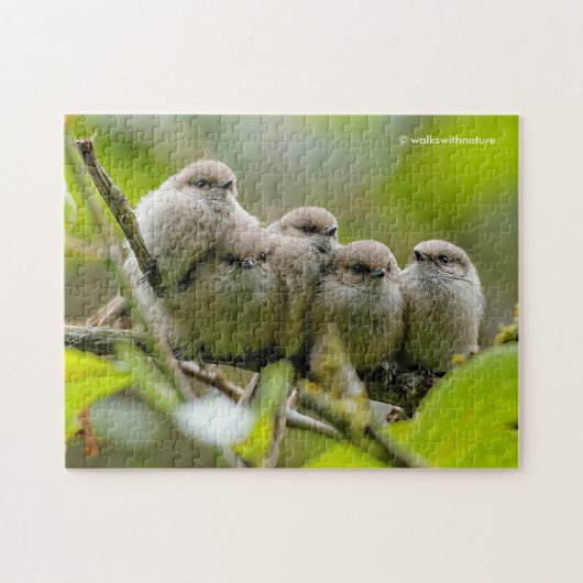 Heartwarming Cute Bushtits Songbird Family Foto Legpuzzel (Horizontaal)