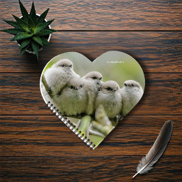 Heartwarming Cute Bushtits Songbird Family Foto Notitieboek