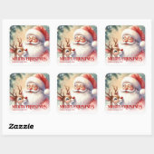 Heartwarming Personalized Santa and Rudolph Sticke Vierkante Sticker (Vel)