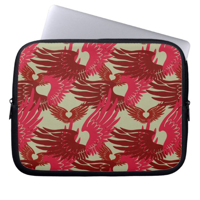 Heartwings Camouflage (rood/beige) Laptop Sleeve (Voorkant)