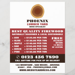 Heartwood Logo, hout/hout/houtwerf Advertentie Flyer