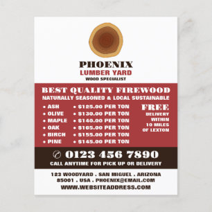 Heartwood Logo, hout/hout/houtwerf Advertentie Flyer