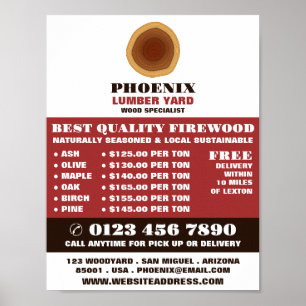 Heartwood Logo, hout/hout/houtwerf Advertentie Poster