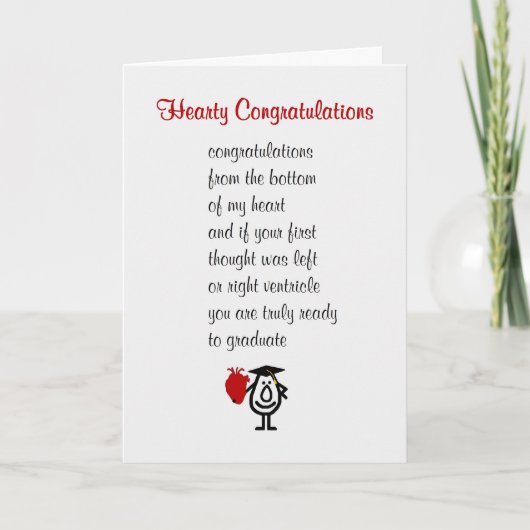 Hearty Felicitations - een grappig Med Sch afstude Kaart (Voorkant)