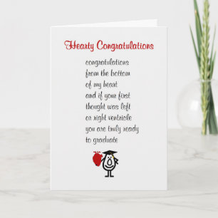 Hearty Felicitations - een grappig Med Sch afstude Kaart