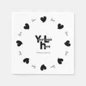 Hearty Hearts Black - Custom Text and Logo Servet (Voorkant)