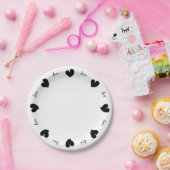 Hearty Hearts Black - Custom Text Papieren Bordje (Feest)