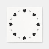 Hearty Hearts Black - Custom Text Servet (Voorkant)
