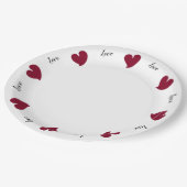 Hearty Hearts Bordeaux - Aangepaste tekst Papieren Bordje (Gekanteld)