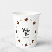 Hearty Hearts Dark Brown - Custom Text and Logo Papieren Bekers (Achterkant)