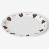 Hearty Hearts Dark Brown - Custom Text Papieren Bordje (Gekanteld)