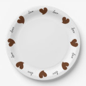 Hearty Hearts Dark Brown - Custom Text Papieren Bordje (Voorkant)