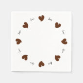 Hearty Hearts Dark Brown - Custom Text Servet (Voorkant)