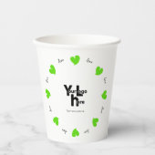 Hearty Hearts Green - Custom Text and Logo Papieren Bekers (Voorkant)