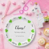 Hearty Hearts Green - Custom Text Center Papieren Bordje (Feest)