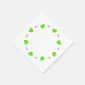 Hearty Hearts Green - Custom Text Paper Servet (Hoek)