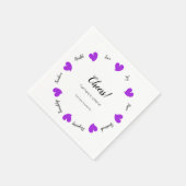 Hearty Hearts Purple - Custom Text Center Servet (Hoek)