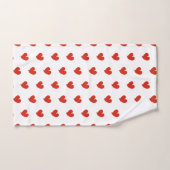 Hearty Hearts - Red and White - Bad Handdoek (Handdoek)