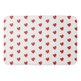Hearty Hearts - Red and White - Badmat