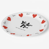 Hearty Hearts Red - Custom Text and Logo Papieren Bordje (Gekanteld)