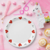 Hearty Hearts Red - Custom Text Papieren Bordje (Feest)
