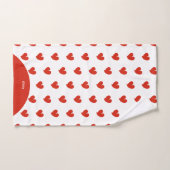 Hearty Hearts - Rood en Wit Eigen Tekst - Bad Handdoek (Handdoek)