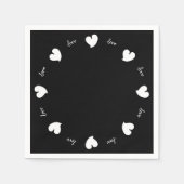 Hearty Hearts White and Black - Custom Text Servet (Voorkant)