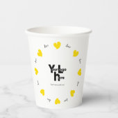 Hearty Hearts Yellow - Custom Text and Logo Papieren Bekers (Voorkant)