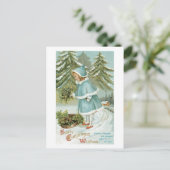 Hearty Kerstmis wil Vintage Retro Feestdagenkaart (Staand voorkant)