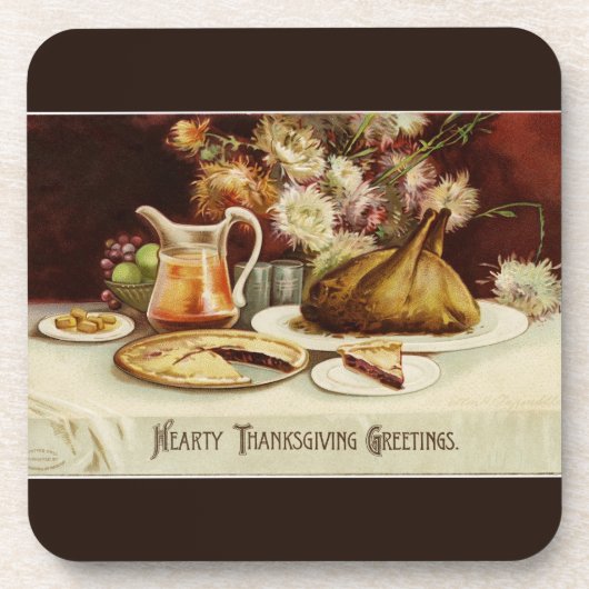 Hearty Thanksgiving Dinner Onderzetter (Voorkant)