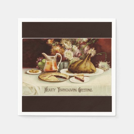 Hearty Thanksgiving Dinner Servetten (Voorkant)