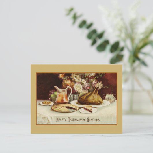 Hearty Thanksgiving Greetings  Briefkaart (Staand voorkant)