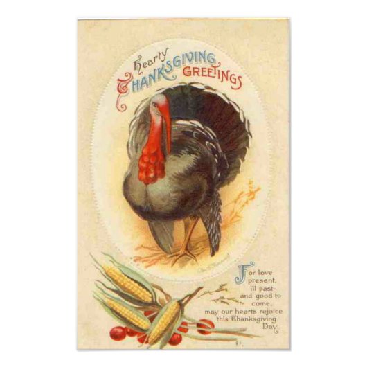 Hearty Thanksgiving Greetings  Foto afdrukken (Voorkant)