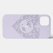 HeartyChic Lavender linen Damask hart Case-Mate iPhone Case (Achterkant (horizontaal))