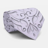 HeartyChic Lavender linen Damask hart Stropdas (Opgerold)