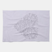 HeartyChic Lavender linen Damask hart Theedoek (Horizontaal)
