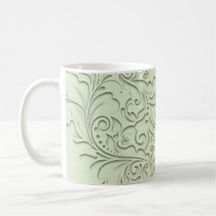 HeartyChic Lime Green Damask Heart linen (afbeeldi Koffiemok