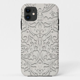 HeartyChic Natural Linen Damask Heart Case-Mate iPhone Case