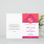 HeartyParty - Frambozen en magenta Damask Heart (Staand voorkant)