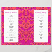 HeartyParty - Frambozen en magenta Damask Heart (Achterkant)