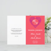 HeartyParty - Frambozen en magenta Damask Heart (Staand voorkant)