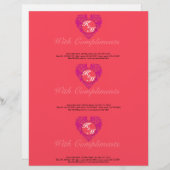 HeartyParty Raspberry en Magenta Damask Heart Briefhoofd Sjabloon (Voorkant / Achterkant)