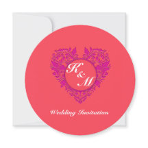 HeartyParty Raspberry en Magenta Damask Heart
