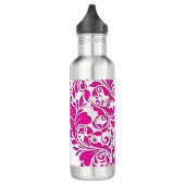 HeartyParty roze magenta en White Damask Heart Waterfles (Links)