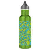 HeartyParty Turquoise en Limoen Damask Heart Waterfles (Rechts)