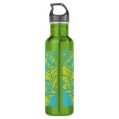 HeartyParty Turquoise en Limoen Damask Heart Waterfles (Achterkant)