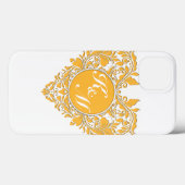 HeartyParty Yellow & White Damask Heart Case-Mate iPhone Case (Achterkant (horizontaal))