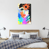 Heat Abstract Digital Portrait of a Woman Canvas Afdruk (Insitu (Slaapkamer))