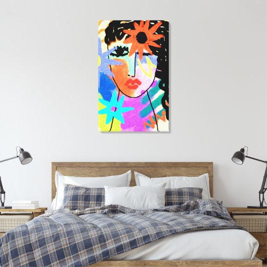 Heat Abstract Digital Portrait of a Woman Canvas Afdruk (Insitu (Slaapkamer))